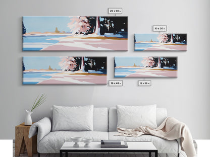 Winter Landscape, Snowy Trees, Nature Art, Framed Canvas Print, Cozy Wall Decor, Scandinavian Painting, Winter Scene, Bedroom Artwork