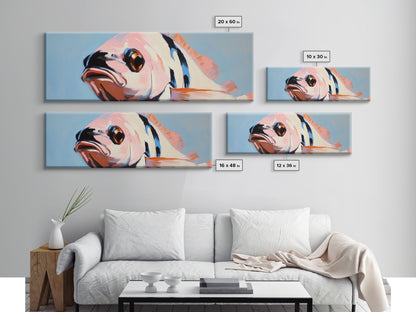 Vibrant Fish, Ocean Life, Marine Art, Framed Canvas Print, Coastal Wall Decor, Nautical Living Room Art, Tropical Fish Painting