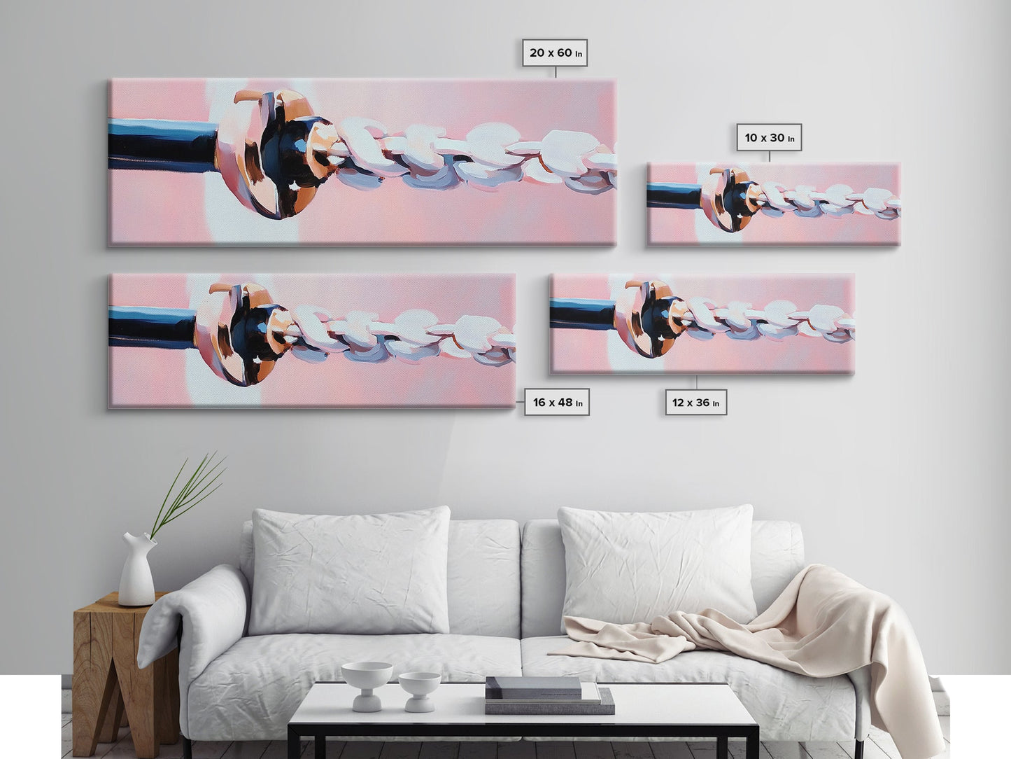 Nautical Rope, Maritime Charm, Coastal Decor, Framed Canvas Print, Ocean-Inspired Art, Minimalist Wall Art, Seaside Home Design