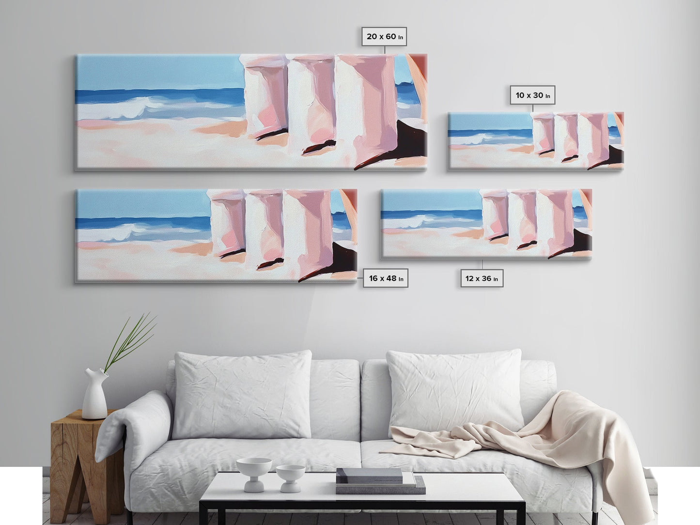 Meereslandschaftsgemälde, minimalistische Strandkunst, Druck „Küstenbrise“, maritime Dekoration, Geschenk für Meeresliebhaber, Leinwanddruck