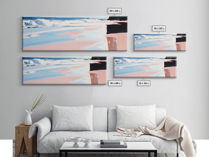 Ocean Waves, Coastal Wall Art, Beach House Decor, Framed Canvas Print, Relaxing Blue Tones, Nautical Aesthetic, Summer Art