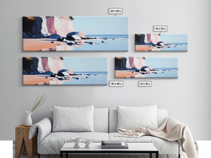 Seascape, Cliffside Waves, Coastal Art, Ocean Landscape, Canvas Print, Nautical Decor, Living Room Art, Boho Wall Art, Beach House Style