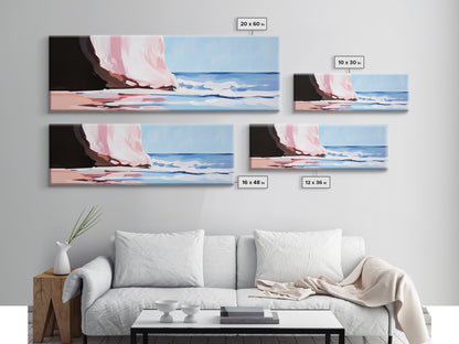 Waves, Beach Reflection, Seaside Serenity, Minimalist Decor, Framed Canvas Print, Coastal Aesthetic, Nautical Art, Living Room Wall Art