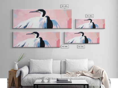 Graceful Heron, Coastal Bird Art, Minimalist Nature Decor, Canvas Print, Serene Wildlife, Living Room Wall Art, Boho Beach House