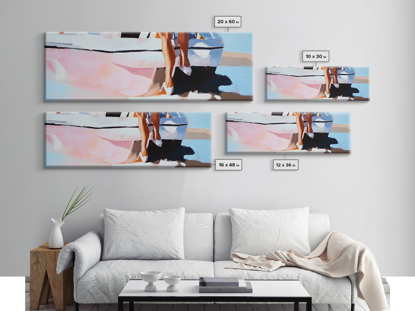 Spiegelung eines Segelboots, Nautische Kunst, Hafenlandschaft, Gerahmter Leinwanddruck, Minimalistische Küstendekoration, Ozeangemälde, Wanddekoration fürs Wohnzimmer