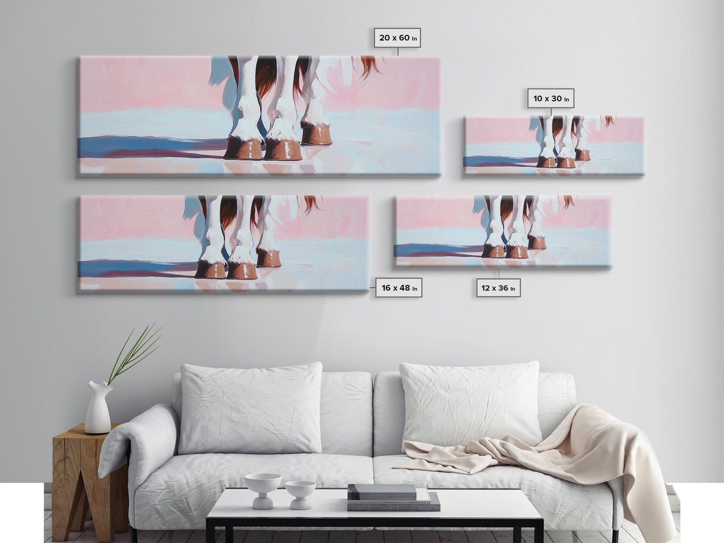 Horse Hooves, Western Equestrian Art, Rustic Farmhouse Decor, Framed Canvas Print, Country Style, Cowboy Aesthetic, Bedroom Wall Art