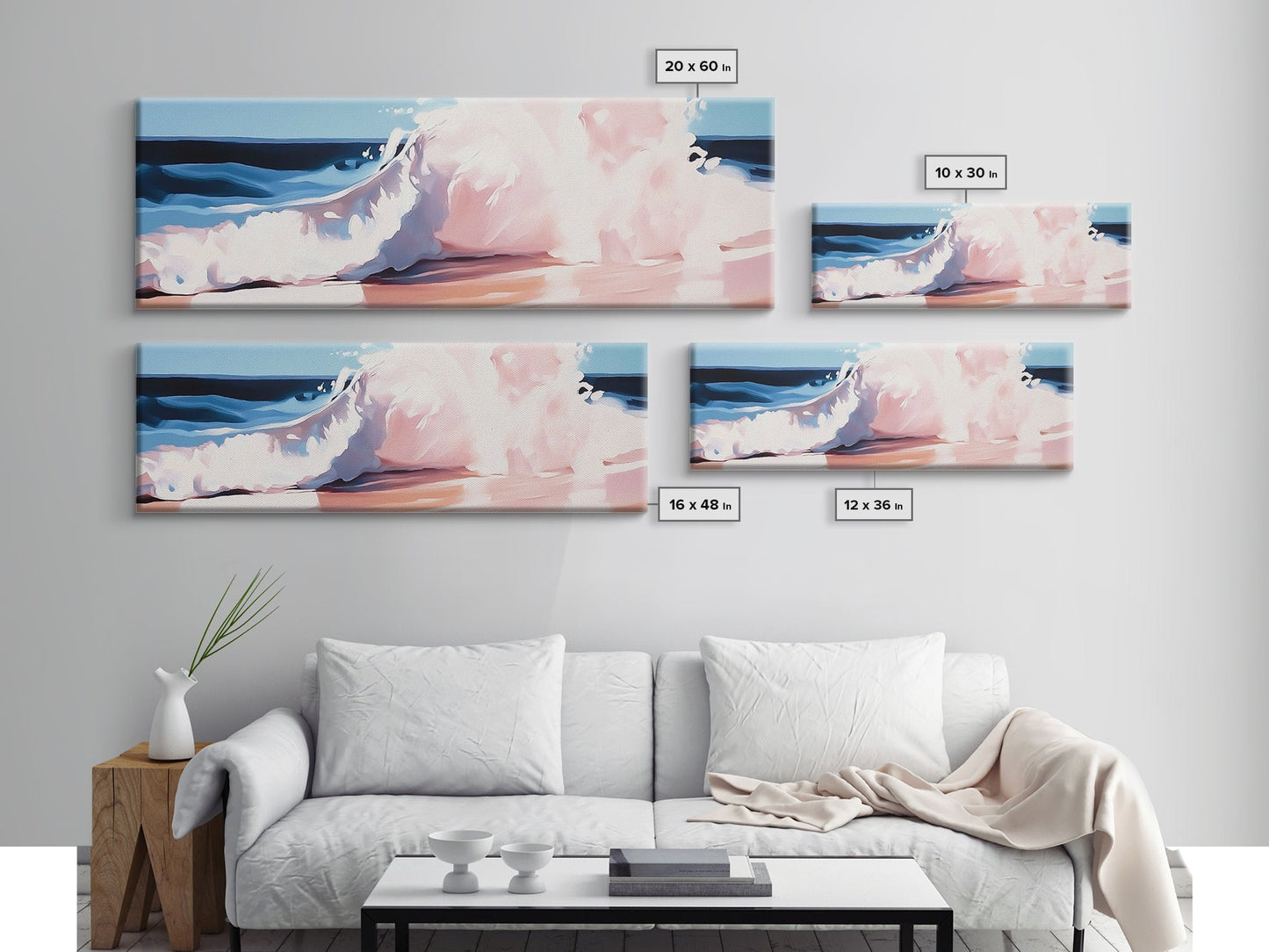 Ocean Wave, Coastal Splash, Beach House Wall Art, Framed Canvas Print, Serene Seascape, Blue Aesthetic, Nautical Home Decor