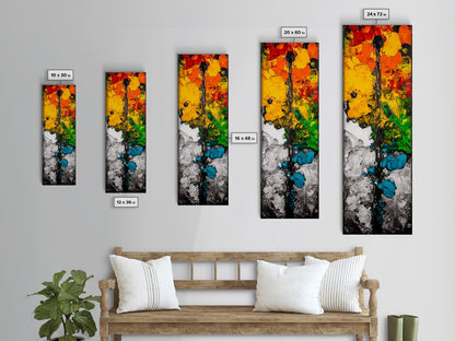 Abstract Floral, Modern Texture, Canvas Print, Vibrant Home Decor, Expressionist Art, Statement Wall Art, Living Room Painting
