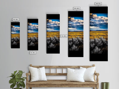 Open Prairie, Sunset Field, Vast Landscape Art, Western Home Decor, Framed Canvas Print, Large Wall Art, Rustic Farmhouse Art, Horizon View