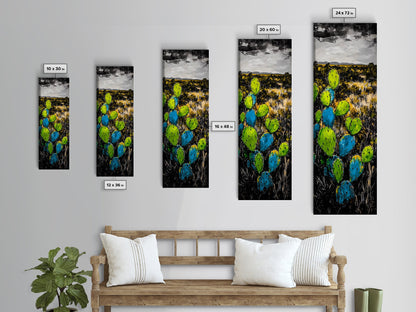 Cactus Art, Desert Landscape, Southwestern Decor, Bold Colors, Framed Canvas Print, Boho Wall Art, Nature Inspired, Vibrant Earthy Art