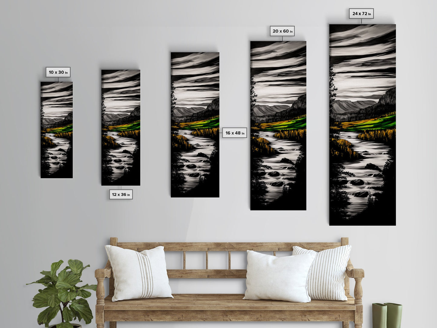 Vibrant Fields, Colorful Abstract, Framed Canvas Print, Nature Inspired Wall Art, Boho Decor, Warm Earthy Tones, Living Room Art