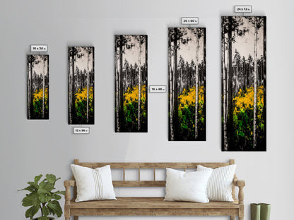 Birch Forest, Black and White Art, Nature Wall Art, Framed Canvas Print, Rustic Woodland, Farmhouse Decor, Living Room Artwork