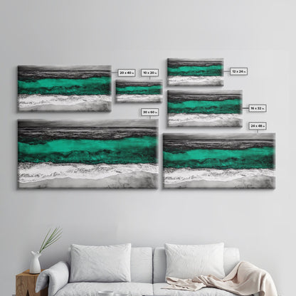 Abstract Ocean, Beach Wall Art, Coastal Decor, Seascape Painting, Modern Home Art, Nautical Decor, Framed Canvas Print, Large Wall Art