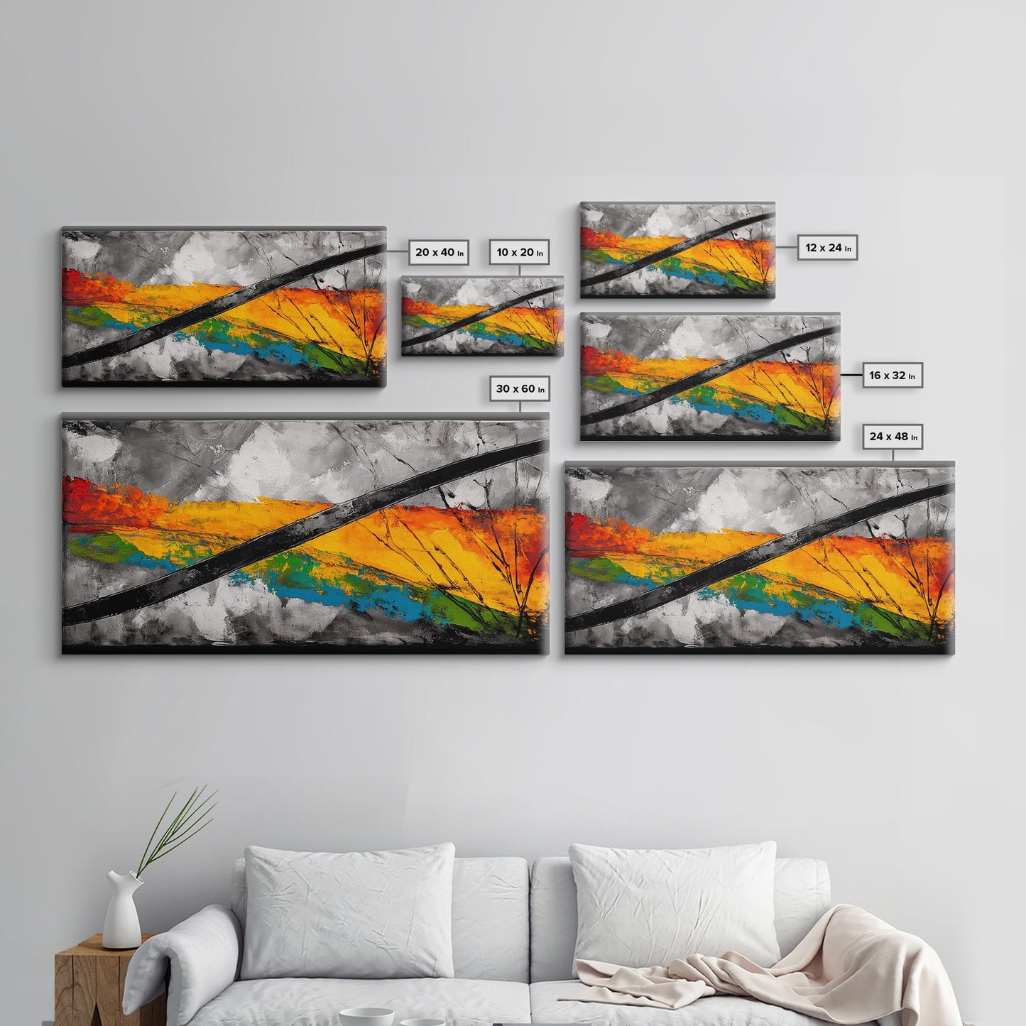 Bold Color Strokes, Abstract Expressionism, Dynamic Energy, Vibrant Painting, Statement Decor, Gallery Wall, Framed Canvas Print
