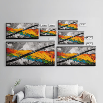 Bold Color Strokes, Abstract Expressionism, Dynamic Energy, Vibrant Painting, Statement Decor, Gallery Wall, Framed Canvas Print