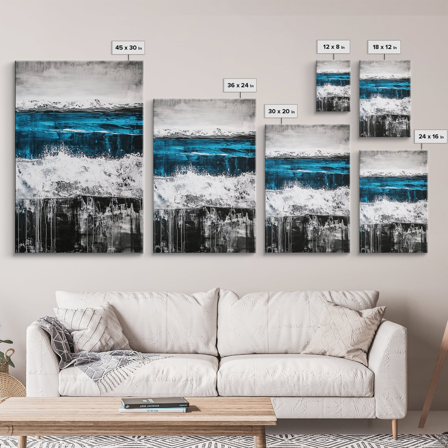 Sunset Mountain, Fall Colors, Vibrant Abstract, Framed Canvas Print, Rustic Home Decor, Nature Inspired Art, Living Room Wall Art