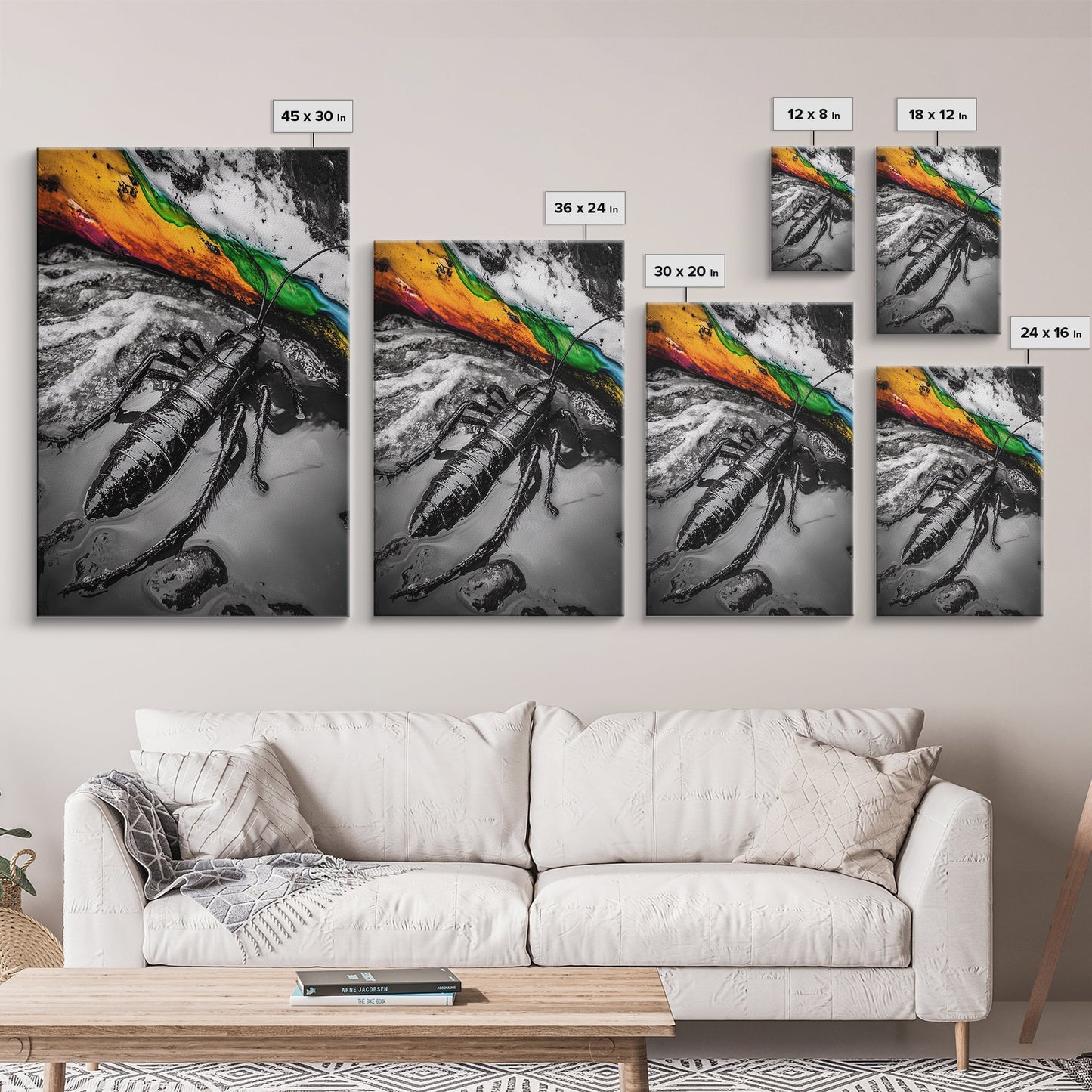 Lobster Art, Coastal Wall Decor, Ocean Life Print, Black and White Art, Nautical Theme, Canvas Print, Beach House Wall Art