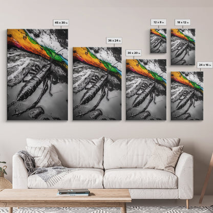 Lobster Art, Coastal Wall Decor, Ocean Life Print, Black and White Art, Nautical Theme, Canvas Print, Beach House Wall Art