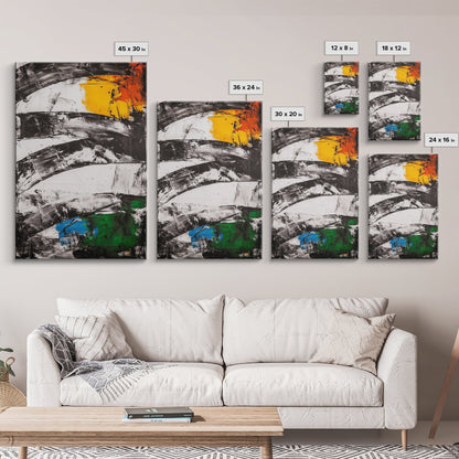 Abstract Curves, Black and White, Modern Art, Bold Colors, Minimalist Painting, Contemporary Style, Statement Piece, Canvas Print