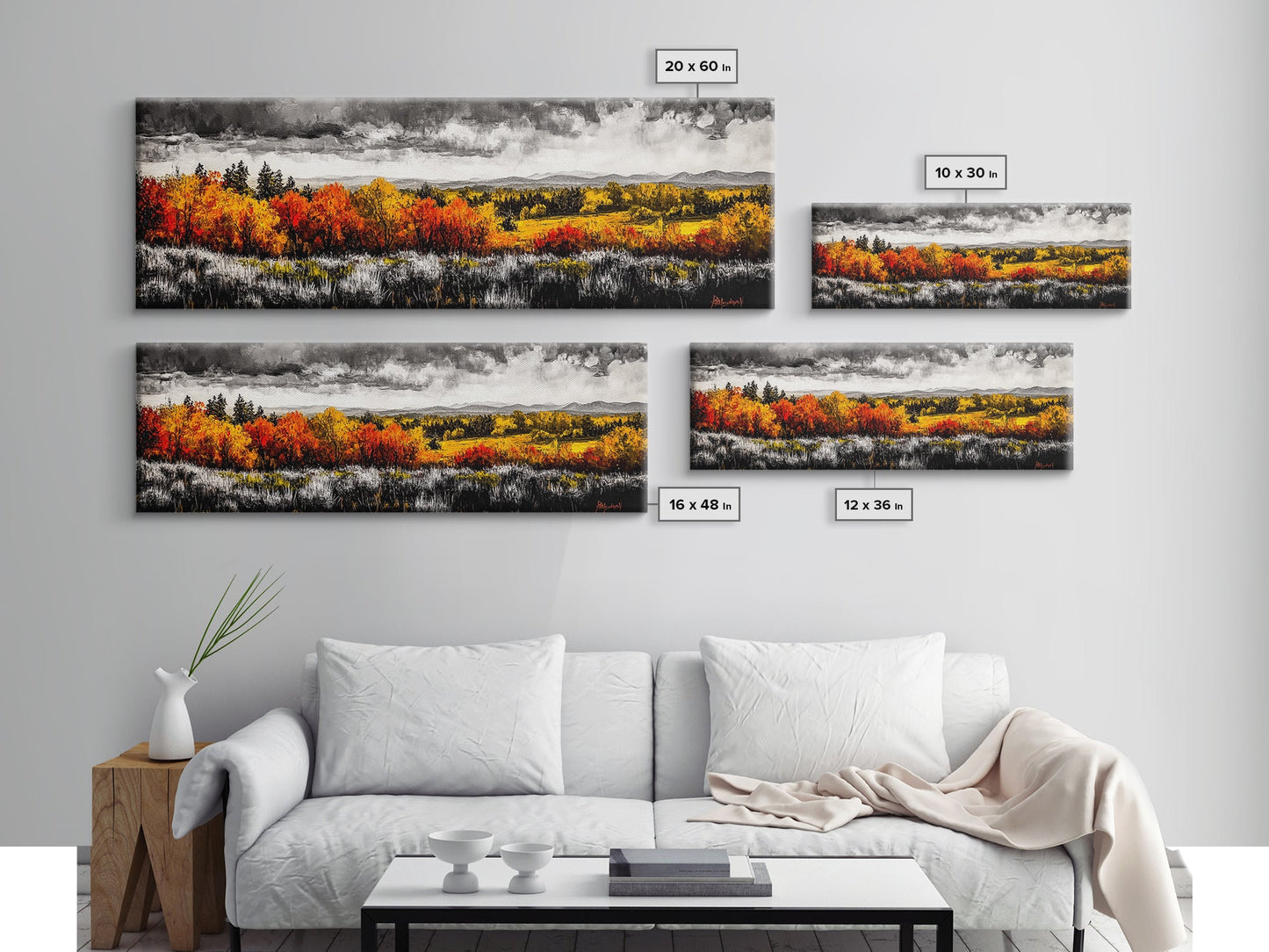 Autumn Foliage, Fall Trees, Seasonal Art, Canvas Print, Colorful Wall Art, Nature Decor, Thanksgiving Gift, Living Room Aesthetic