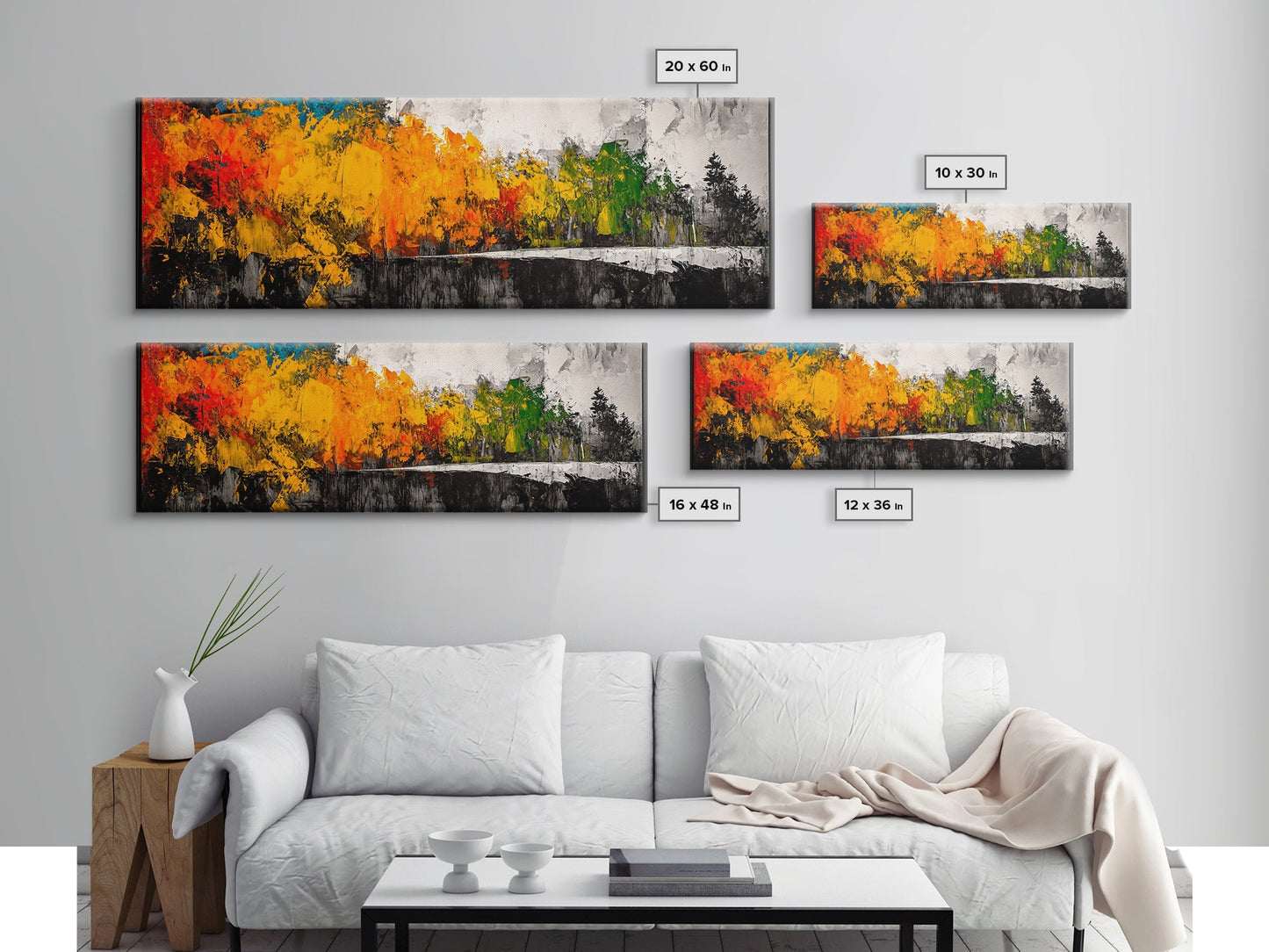 Autumn Forest, Vibrant Foliage, Fall Landscape, Nature Inspired Art, Framed Canvas Print, Cozy Home Decor, Rustic Cabin Wall Art, Boho Aesthetic