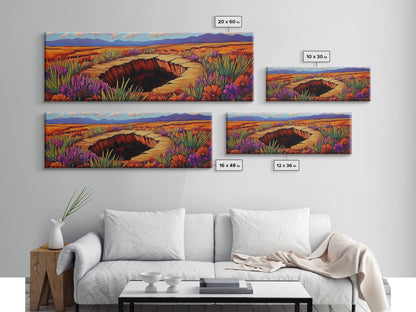 Autumn Desert Vibes, Colorful Fall Landscape, Bright Nature Scene, Southwest Art, Framed Canvas Print, Autumn Wall Decor, Living Room Art