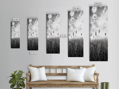 Wild Grass Field, Windswept Plains Scene, Minimalist Nature, Framed Canvas Print, Boho Bedroom Art, Modern Office Wall Art, Rustic Charm