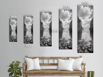 Canyon Lake, Majestic Water, Mountain Reflections, Nature Serenity, Minimalist Art, Canvas Print, Living Room Wall Art, Adventure Vibes