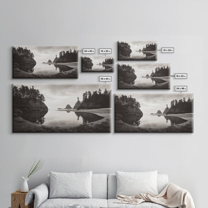 Tranquil Cove View, Forest Meets Ocean, Pacific Northwest Art, Canvas Print, Living Room Wall Art, Nature Photography, Calm Aesthetic