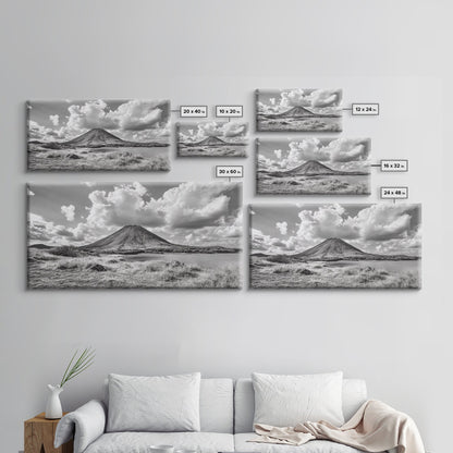 Volcano Peak, Dramatic Clouds, Nature Power, Canvas Print, Mountain Wall Art, Office Nature Photography, Landscape Fine Art Print