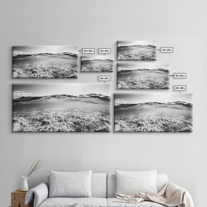 Ocean Surface, Sunlit Water, Sea Ripple, Underwater Light, Canvas Print, Modern Beach Art, Bathroom Wall Decor, Coastal Vibes