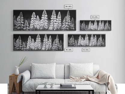 Lupinenblüte, Wilde Schönheit, Blumenstrauß, Leinwanddruck, Botanische Wanddekoration, Moderne Landhauskunst, Frühlingsmotiv fürs Wohnzimmer