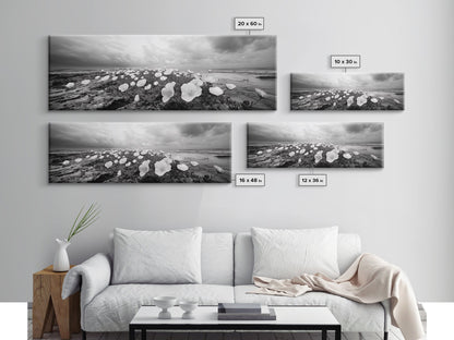 Wild Coastal Flowers, Seaside Blooms, Ocean Flora, Romantic Nature, Framed Canvas Print, Botanical Wall Art, Bathroom Decor, Soft Earth Tones