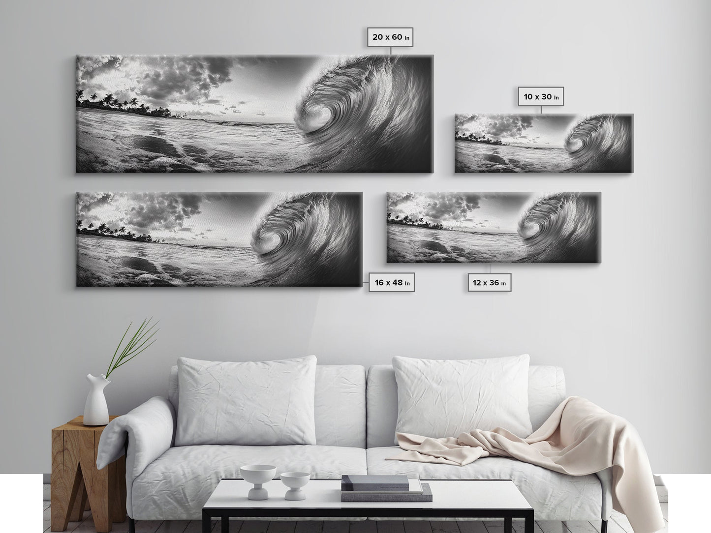 Barrel Wave Curl, Surfer's Dream, Ocean Power, Framed Canvas Print, Coastal Wall Art, Beach House Decor, Surf Photography