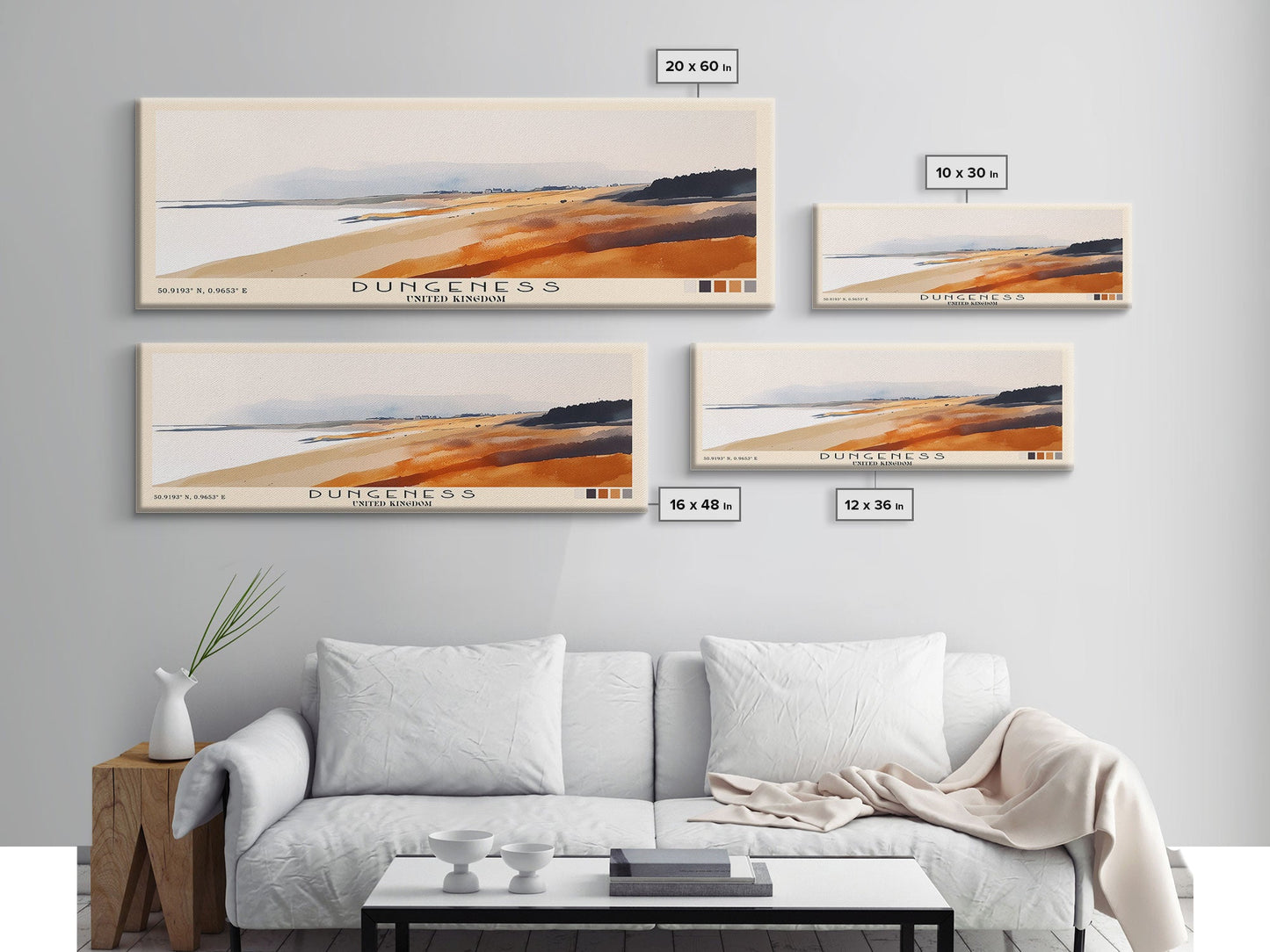 Dungeness, United Kingdom Watercolor Beach Print, Vacation Gift, United Kingdom Wall Art, Beach Painting, Beach Decor, Beach Painting