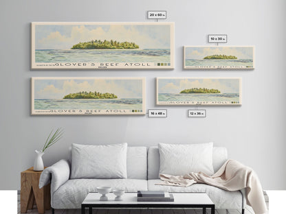 Glover’s Reef Atoll, Belize Watercolor Beach Print, Vacation Gift, Belize Wall Art, Beach Painting, Beach Decor, Beach Painting