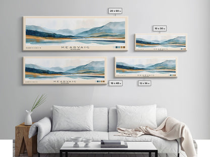 Kearvaig, Scotland Watercolor Print, Vacation Gift, Scotland Wall Art, Beach Painting, Beach Decor, Large Wall Art, Wood Frame Art