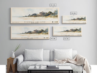 Kiawah Island, South Carolina Watercolor Print, Vacation Gift, South Carolina Wall Art, Beach Painting, Beach Decor, Large Wall Art, Wood Frame Art
