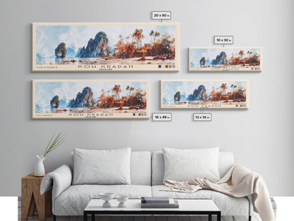 Koh Kradan, Thailand Watercolor Beach Print, Vacation Gift, Thailand Wall Art, Beach Painting, Beach Decor, Beach Painting