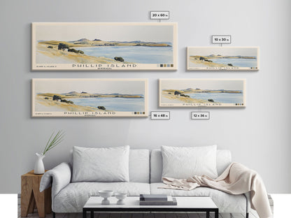 Phillip Island, Australia Watercolor Print, Vacation Gift, Australia Wall Art, Beach Painting, Beach Decor, Large Wall Art, Wood Frame Art