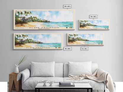 Playa Fronton, Dominican Republic Watercolor Print, Vacation Gift, Dominican Republic Wall Art, Beach Painting, Beach Decor, Large Wall Art, Wood Frame Art