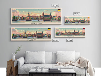 Brescia Italy Travel Print Wall Art, Panoramic City Art, Travel Art, Wall Decor, Vacation Gift, Framed Canvas Print Or Metal Art