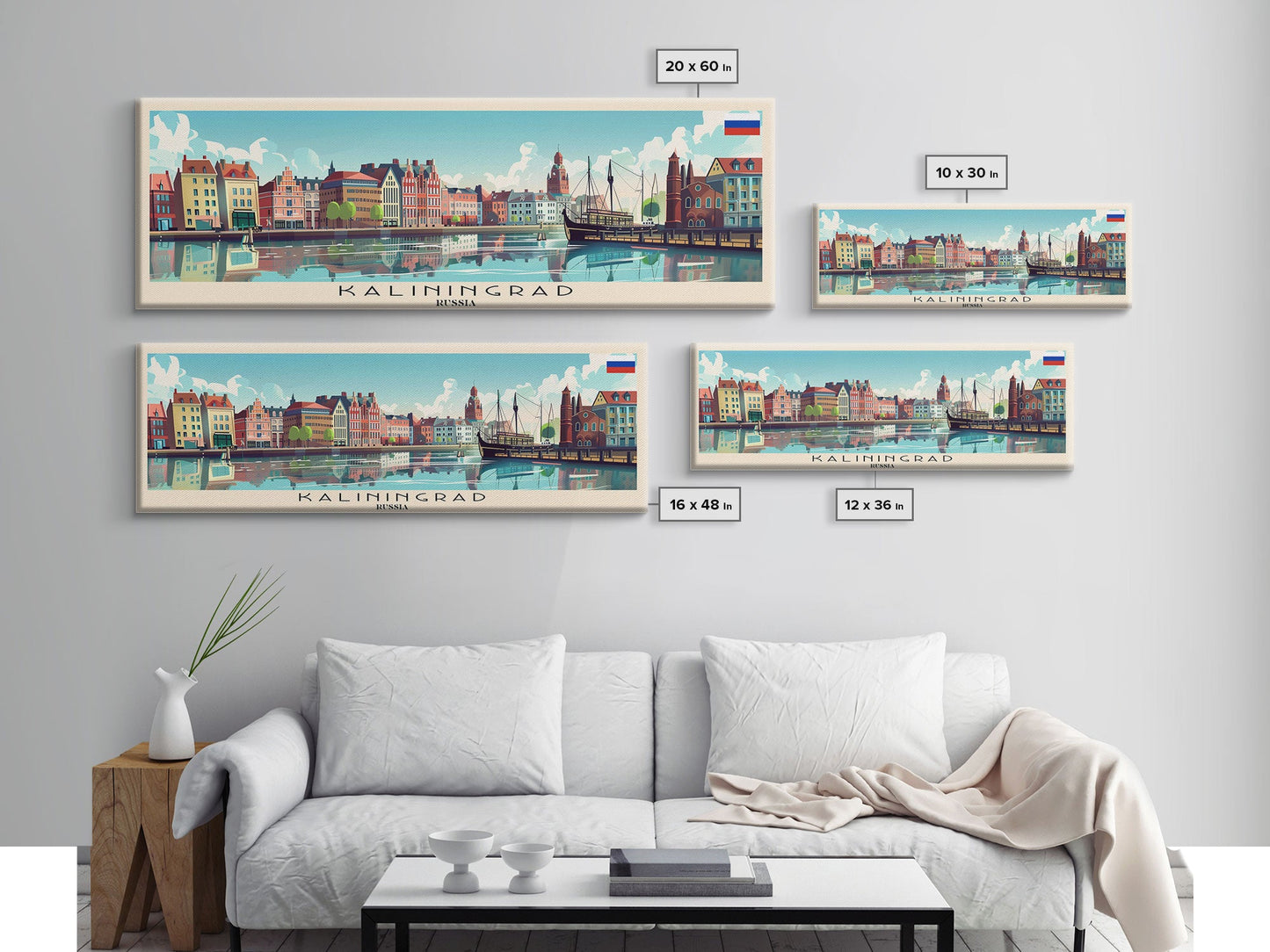 Kaliningrad Russia Travel Print Wall Art, Panoramic City Art, Travel Art, Wall Decor, Vacation Gift, Framed Canvas Print Or Metal Art
