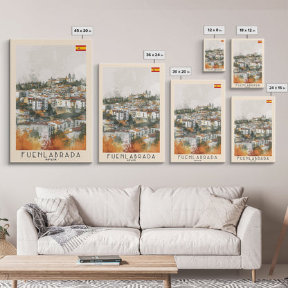 Fuenlabrada, Spain Travel Poster Art, Framed Canvas Print for Living Room or Bedroom, Spanish Wall Art, Home Decoration