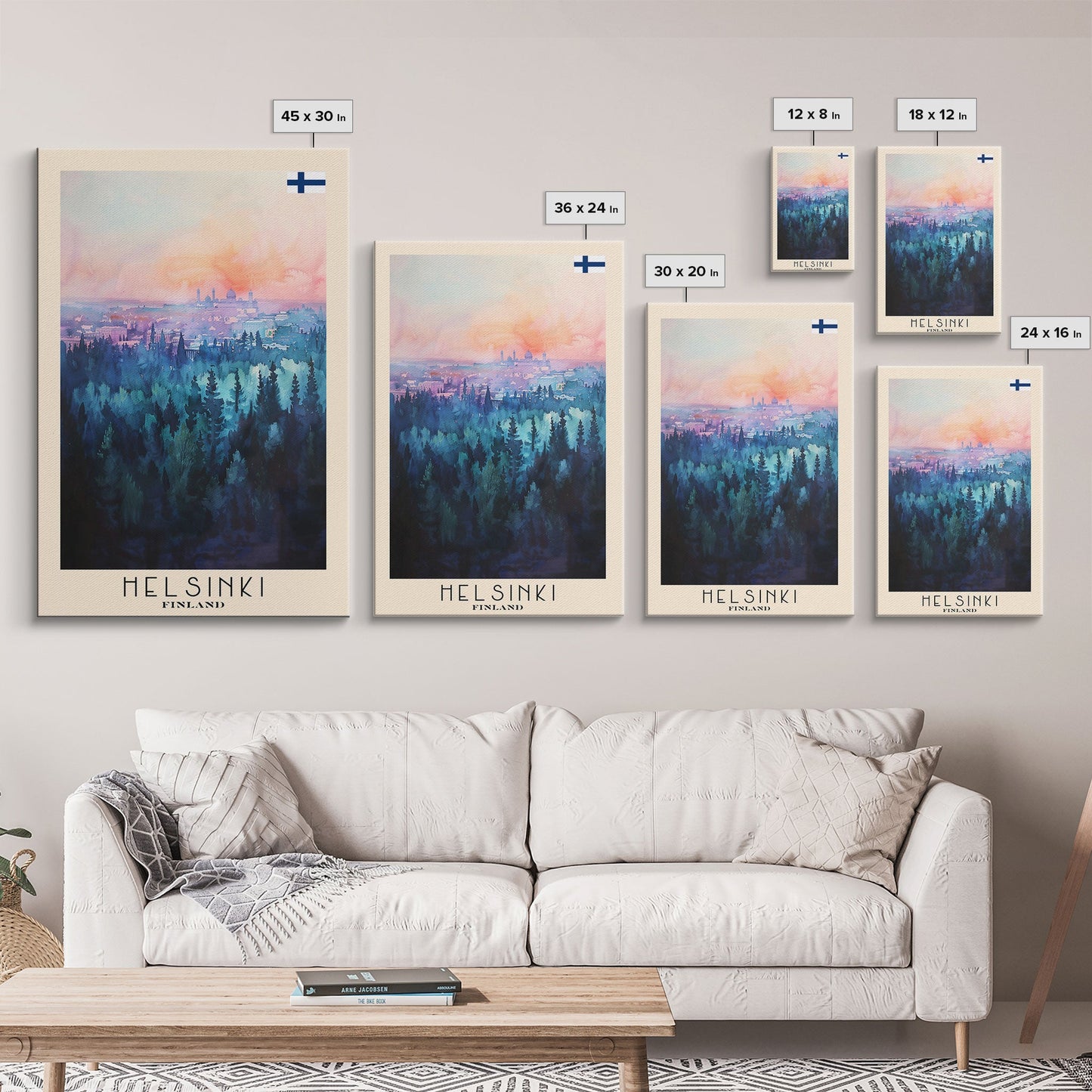 Helsinki Finland Skyline Art Print, Framed Canvas Wall Art, Living Room Decor, Office Art, Cityscape Poster, Home Decor, Travel Poster Art