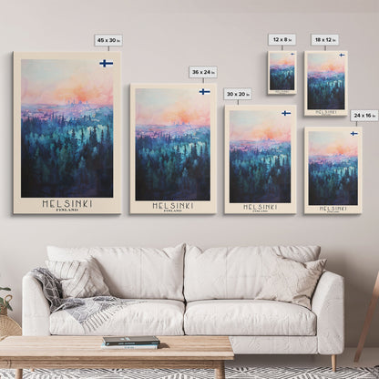 Helsinki Finland Skyline Art Print, Framed Canvas Wall Art, Living Room Decor, Office Art, Cityscape Poster, Home Decor, Travel Poster Art