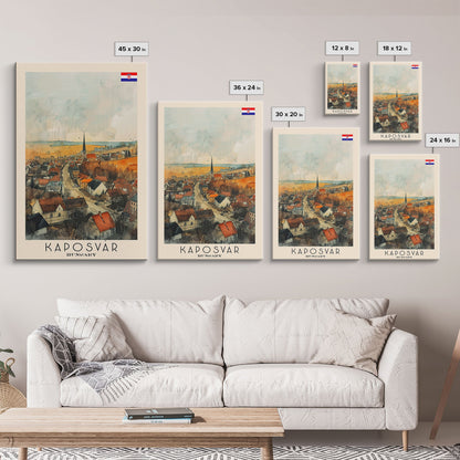 Kaposvar Hungary Urban Landscape, Framed Canvas Print, Travel Poster, Wall Art, Home Decoration, Cityscape Decor, Living Room Art, Hungarian City