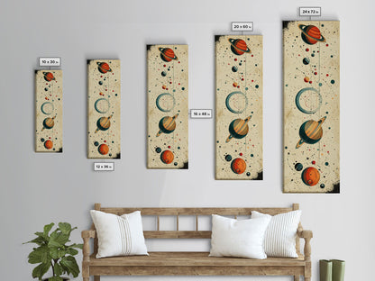 Planets and Stars, Boys Nursery Room Decor, Gift For Son, Framed Canvas Print