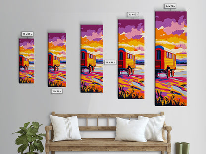 Sunset Wagon Art Canvas Print Southwest Wall Art Boho Art Pink Orange Wall Art Rustic Decor Living Room Art Above Bed Art
