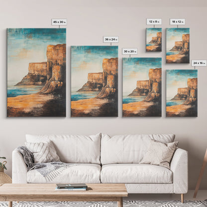 Irish Cliffs Painting, Ireland painting, coastal decor, landscape painting, nautical wall art, seascape painting, Canvas Print